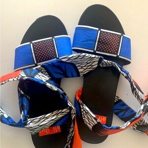 Ali 4 Ibu Printed Sandals Ali McGraw collab with Ibu  size 8